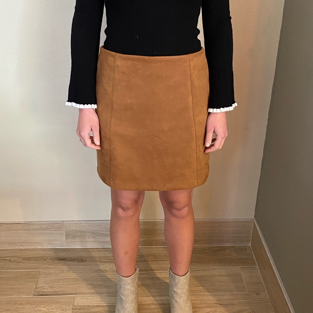 Faux suede brown skirt